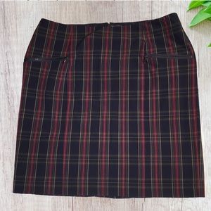 Cato Navy Plaid Mini Skirt Zipper Accents 18W